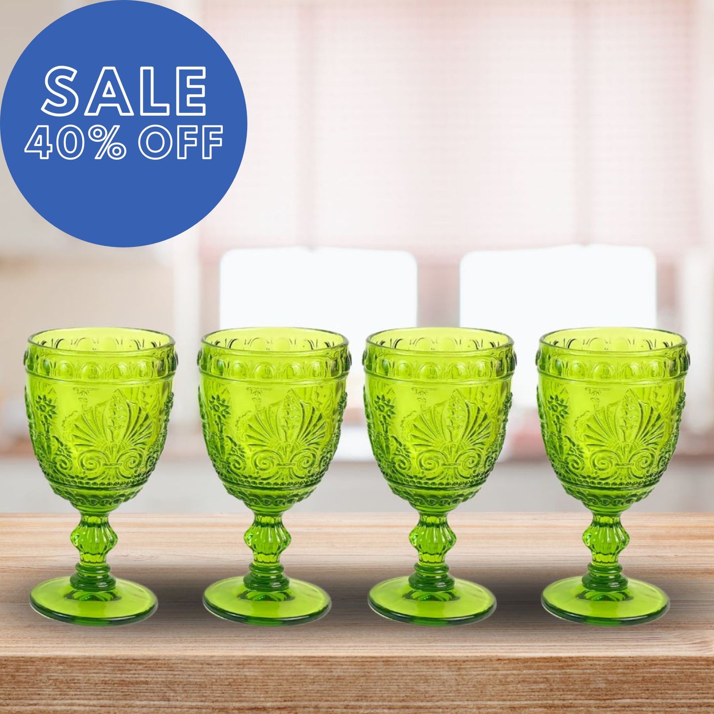 Set de 4 Copas Roma verde