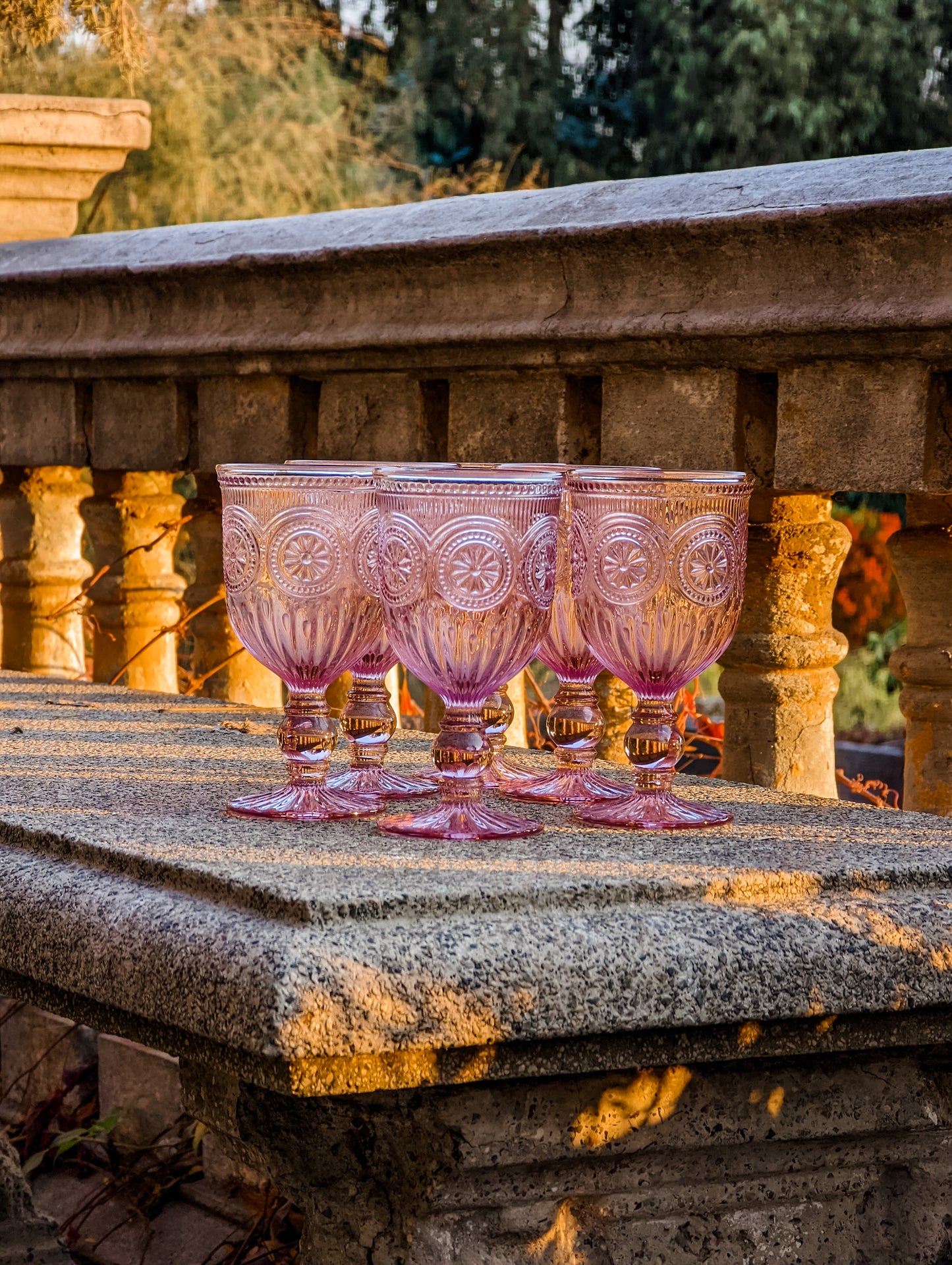 Set 6 Copas Perlé Rosa