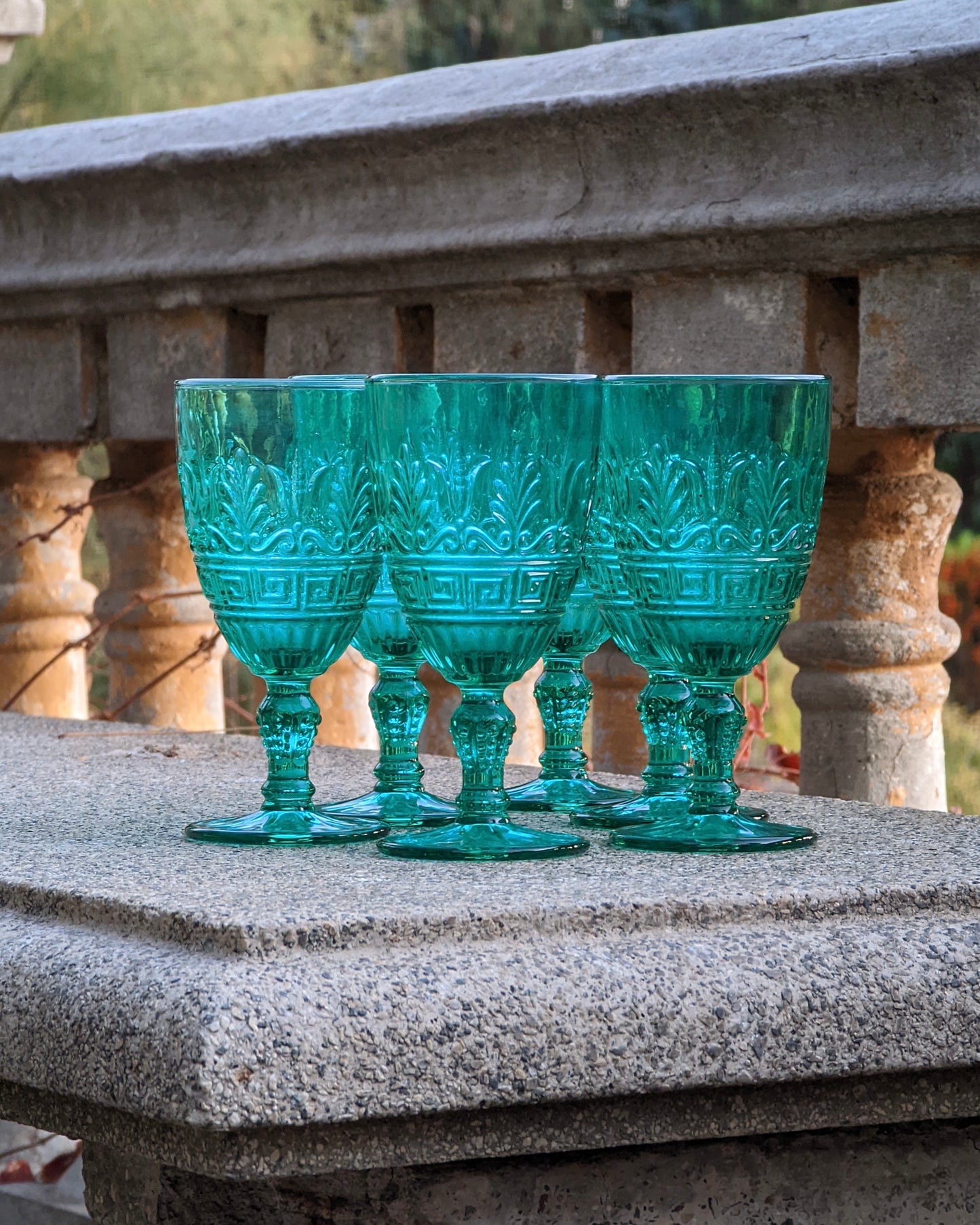 Set 6 Copas Greca Esmeralda