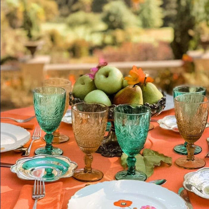 Set 6 Copas Greca Esmeralda