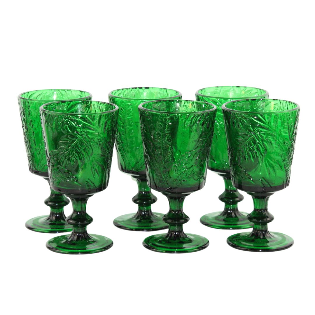 Set 6 Copas Monstera Verde
