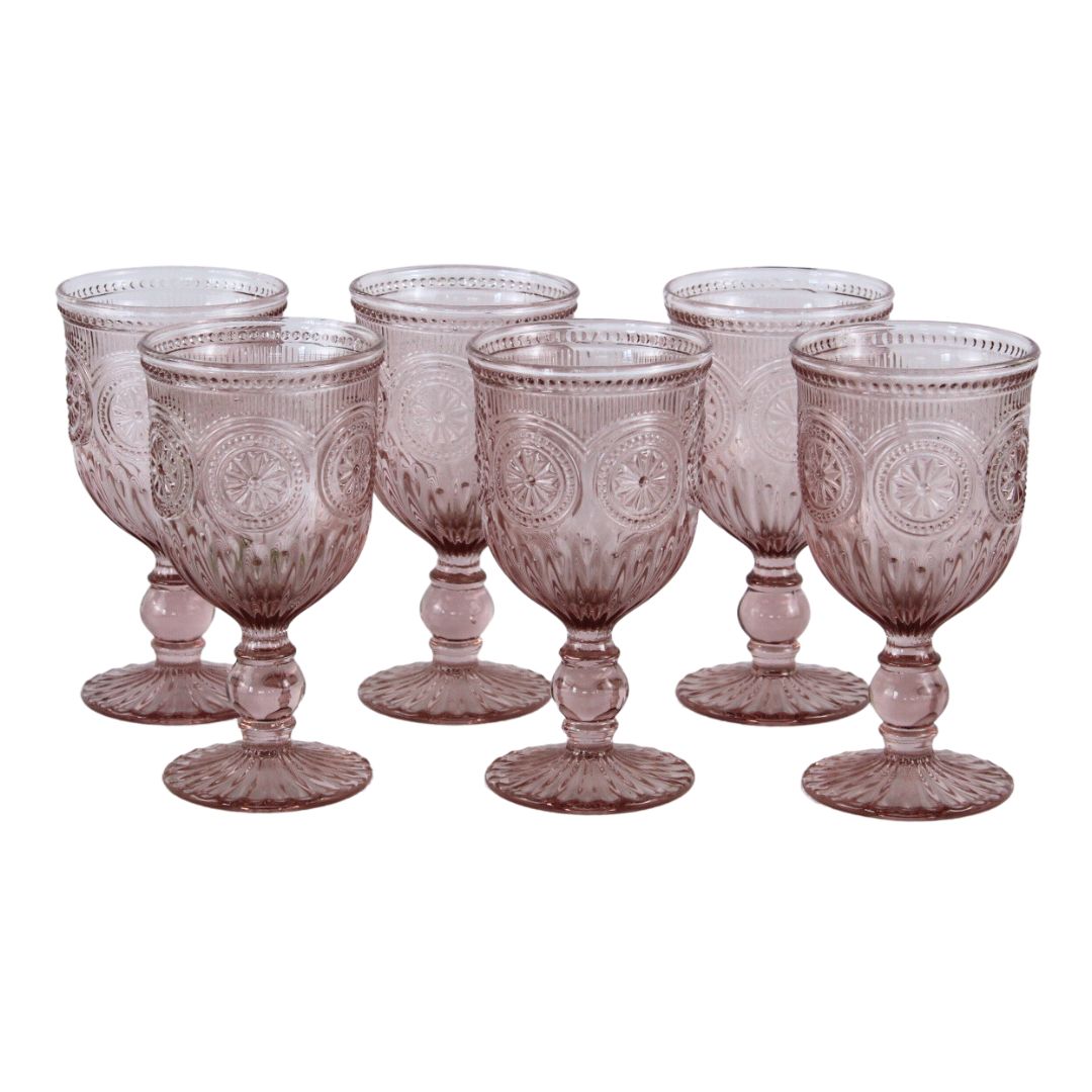 Set 6 Copas Perlé Rosa