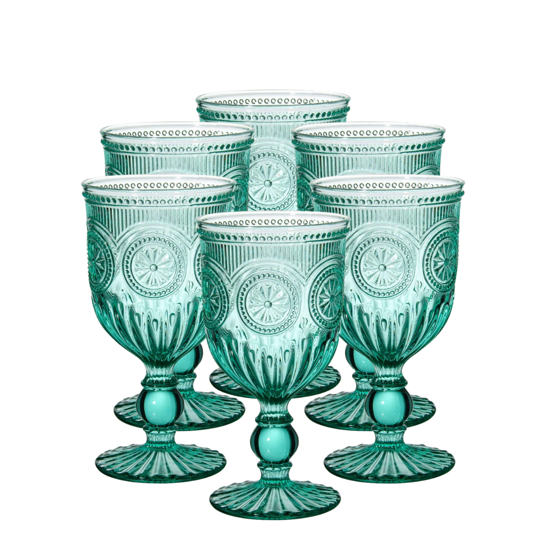 Set 6 Copas Perlé Turquesa