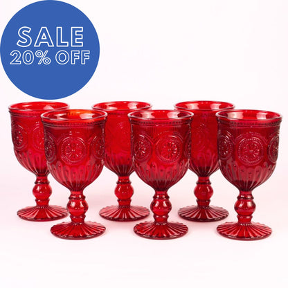 Set 6 Copas Perlé Roja
