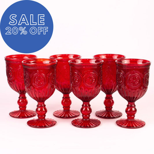 Set 6 Copas Perlé Roja