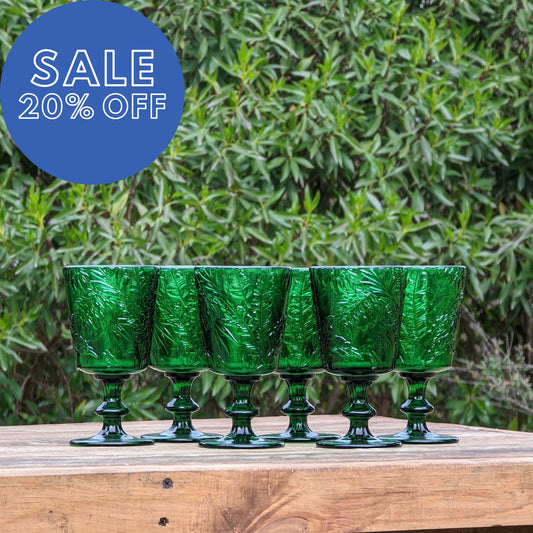 Set 6 Copas Monstera Verde