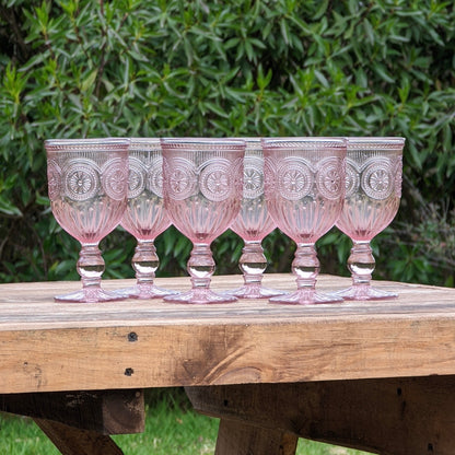 Set 6 Copas Perlé Rosa