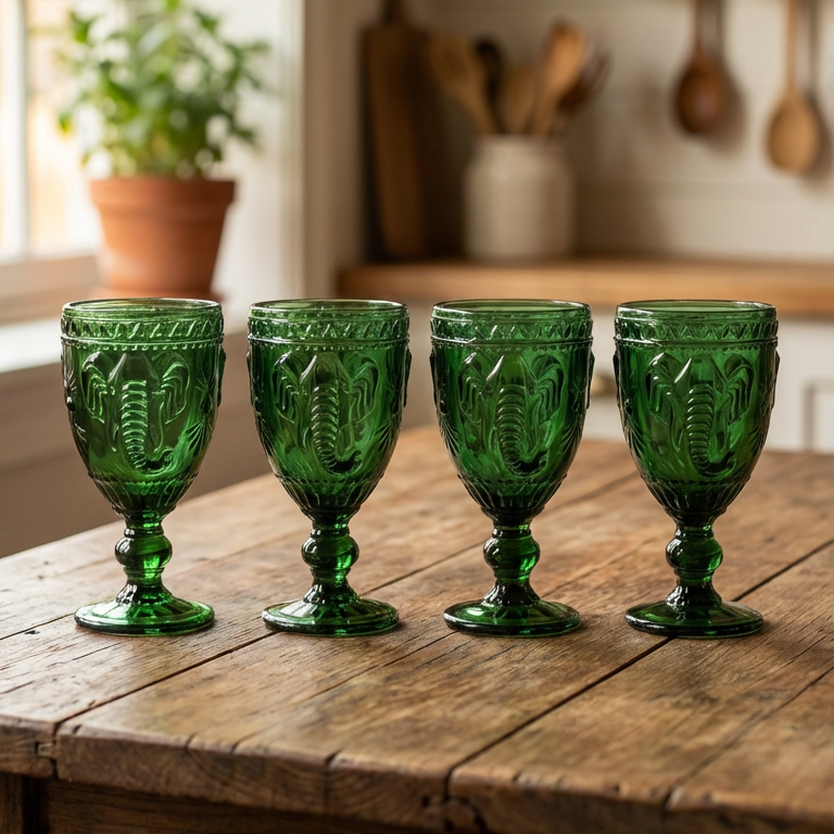 Set de 4 Copas Elefante Verde