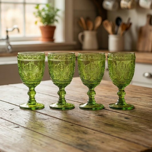 Set de 4 Copas Roma verde